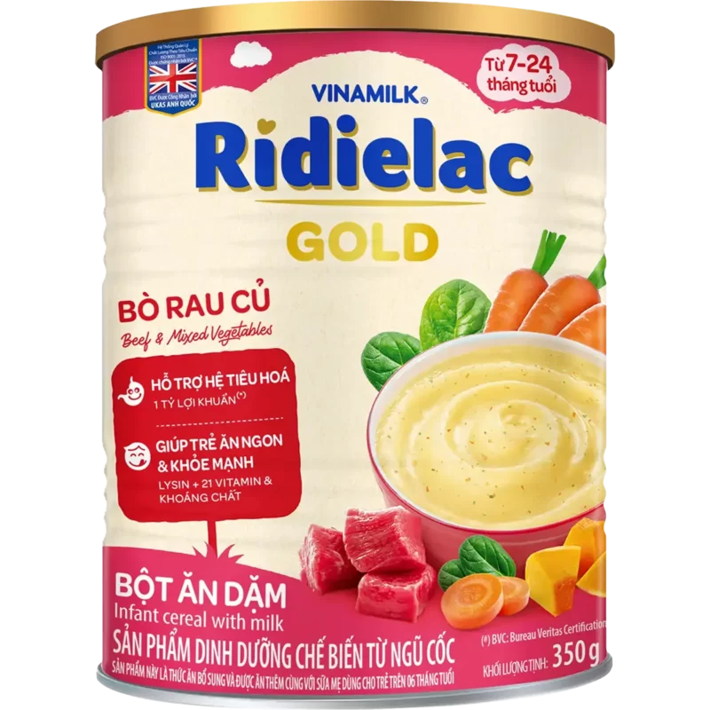 B2T - RiDielac Gold bò rau củ hộp thiếc 350g