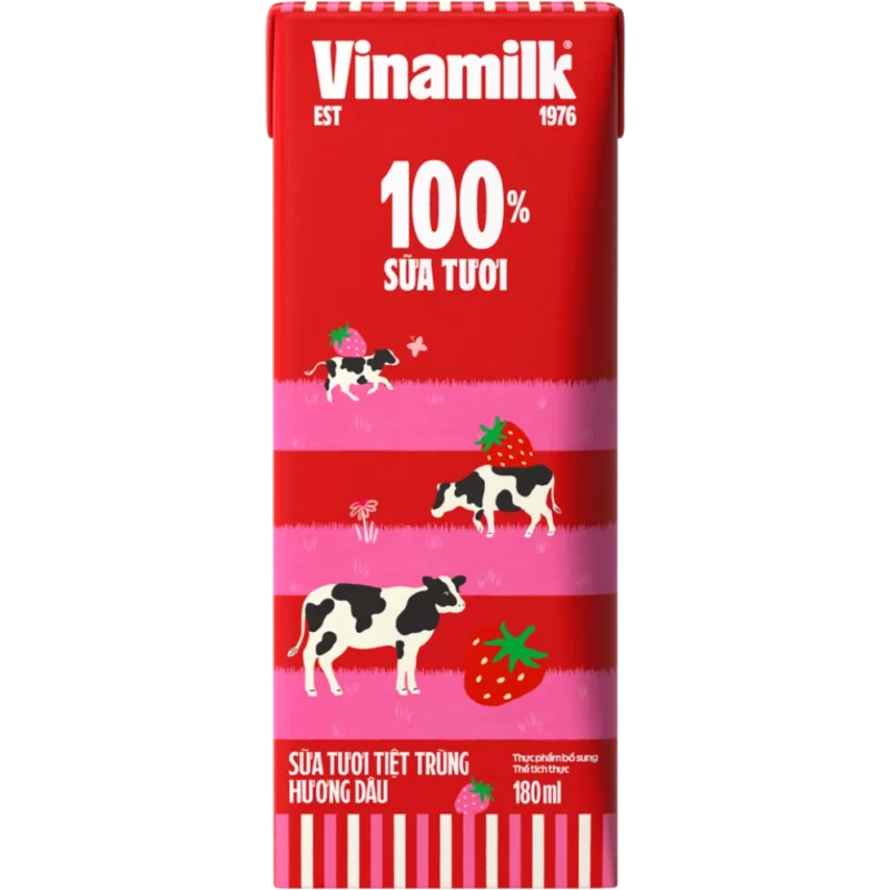 Sữa tươi tiệt trùng Vinamilk dâu 180ml