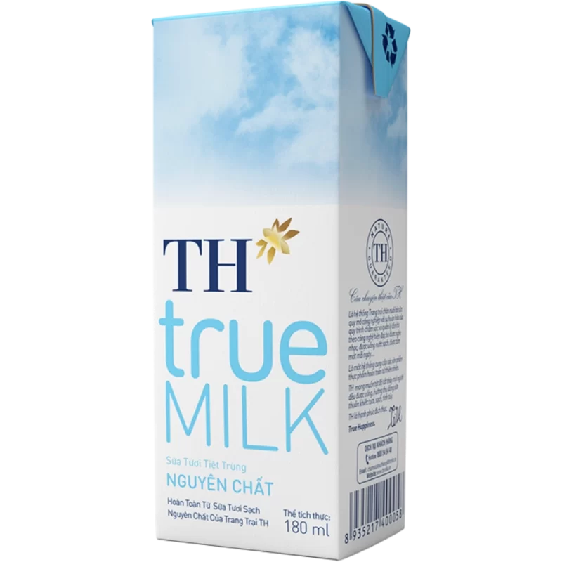 Sữa tươi tiệt trùng TH true MILK Nguyên Chất 180ml