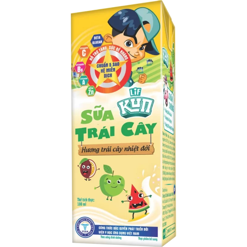 Sữa trái cây Kun hương trái cây nhiệt đới 180ml