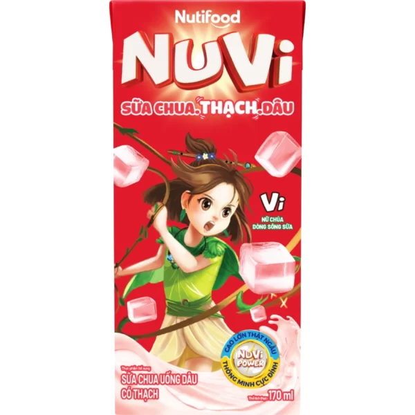 Sữa chua uống có thạch Nuvi hương dâu 170ml