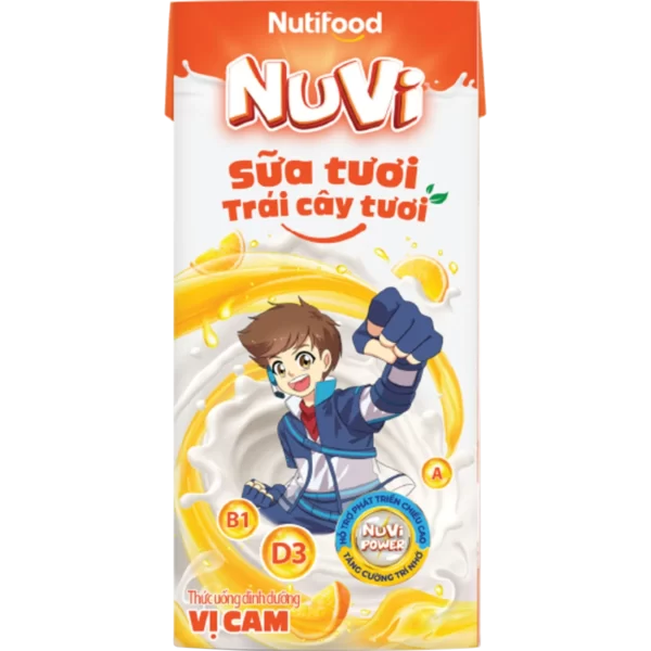 Sữa trái cây Nuvi hương cam 180ml