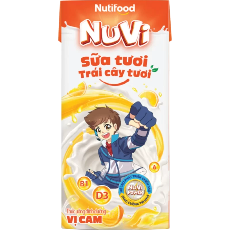 Sữa trái cây Nuvi hương cam 180ml