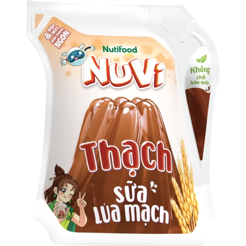 Thạch sữa lúa mạch Nuvi túi 110ml