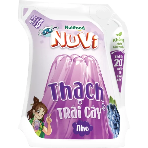 Thạch trái cây Nuvi hương nho túi 110ml