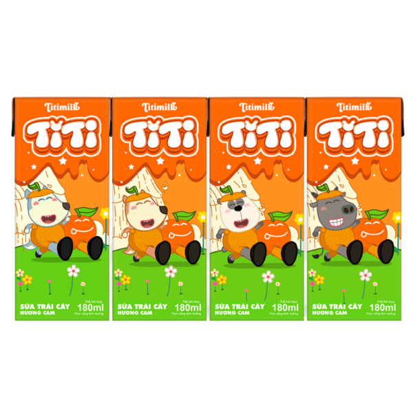 Sữa tươi tiệt trùng Titimilk vị cam 180 ml